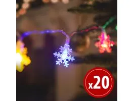 FAMILY LED fényfüzér - jégkristály - 2,3 m - 20 LED - multicolor - 3 x AA