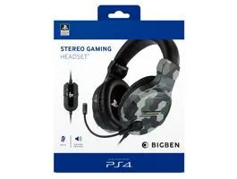 BigBen V3 PS4/PC sztereo zöld gamer headset