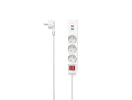 Hama 223185 +USB C+USB A, 18 W, PD/QC 1,4 m fehér 3-as kapcsolós elosztó