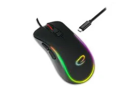 Esperanza Hesperis USB Type-C vezetékes 7D Gamer egér, RGB fekete (EGM303)