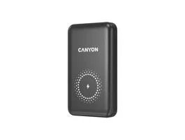 CANYON Vezeték Nélküli Powerbank, 10000mAh, USB-C/microUSB Input, USB-A/USB-C Output, 12V-1,5A, fekete - CNS-CPB1001B