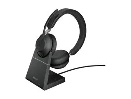 JABRA Fejhallgató - Evolve2 65 MS Teams Stereo Bluetooth Vezeték Nélküli, Mikrofon + Töltő állomás