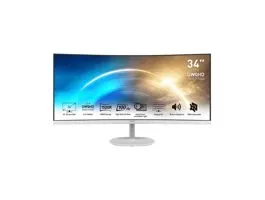 MSI PRO MP341CQW Ívelt Monitor 34&quot; QHD, 3440x1440, 100Hz VA 21:9, 3000:1 CR, 300cd/m2, 4 ms, HDMI, DP, Fehér