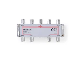 NEDIS CATV Splitter 5 - 1000 MHz Beszúrási veszteség: 11.0 dB Kimenő csatlakozók száma: 8 75 Ohm Zinc (SSPL800ME)