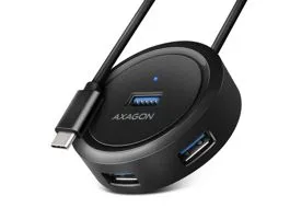 AXAGON HUE-P1C SuperSpeed USB-C Round HUB Black