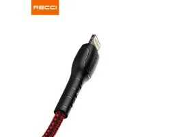 Recci RTC-N16LR 1m Lightning - USB textil borítású piros adat- és töltőkábel