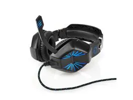 NEDIS Gaming Headset Teljes Fület Befedő Kialakítás Stereo USB Type-A / 2x 3.5 mm Felhajtható Mikrofon 2.20 m LED (GHST2