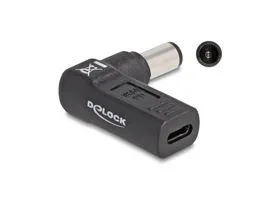 Delock Laptop töltőkábel adapter USB Type-C anya - HP 7,4 x 5,0 mm apa 90 fokban hajlított