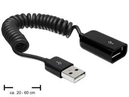 DeLock Extension Cable USB 2.0-A male / female coiled cable