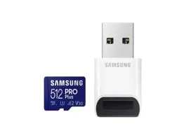 Samsung 512GB microSDXC Pro Plus Class10 U3 A2 V30 + Memóriakártya olvasó