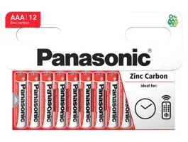 Panasonic Red Zinc AAA mikro ceruza 1.5V cink-mangán tartós elem 12db/csomag