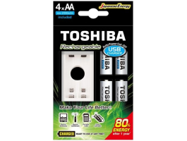 Toshiba töltő + akku 4db AA 2000mAh