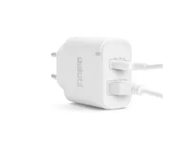 Delight USB QuickCharge 3.0 + Type C Adapter White