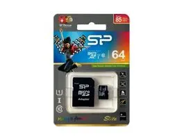 Silicon Power 64GB microSD+adapter, UHS1 (SP064GBSTXBU1V10SP)