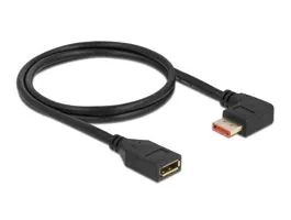 Delock 87077 1m DisplayPort 8K 60Hz anya egyenes - apa 90°-ban jobbra hajlított kábel