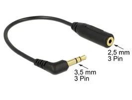 DeLock Audio Cable Stereo jack 3,5 mm 3 pin male angled  Stereo jack 2,5 mm 3 pin female