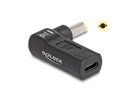 Delock Laptop töltőkábel adapter USB Type-C anya - 5,5 x 2,5 mm apa 90° fokban hajlított