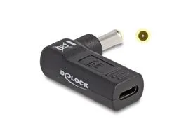 Delock Laptop töltőkábel adapter USB Type-C anya - Samsung 5,5 x 3,0 mm apa 90° fokban hajlított