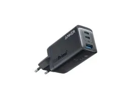 ANKER Hálózati Töltő, GaNPrime 65W, 3 port, 2xUSB-C + 1xUSB-A, PowerIQ 4.0, fekete - A2668311