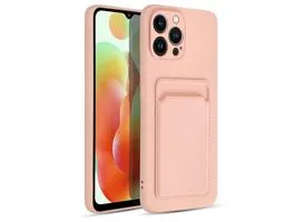 Xiaomi Redmi Note 12 5G/Poco X5 5G szilikon hátlap kártyatartóval - Card Case - rózsaszín