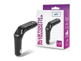 Setty Bluetooth FM-transmitter/szivargyújtó töltő - USB + microSD kártyaolvasó -Setty TFM-02 Bluetooth FM Transmitter -