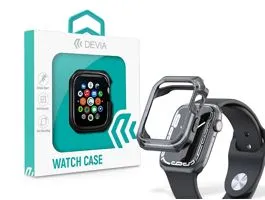 Apple Watch ütésálló védőtok - Devia Sport Series Shockproof Case For iWatch - 45 mm - fekete/átlátszó