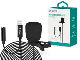 Devia vezetékes influenszer mikrofon - Lightning - Devia Smart Series Wired   Microphone - fekete