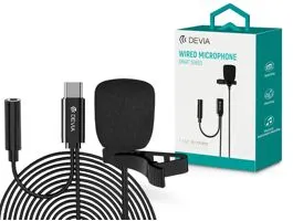 Devia vezetékes influenszer mikrofon - Type-C - Devia Smart Series Wired    Microphone - fekete