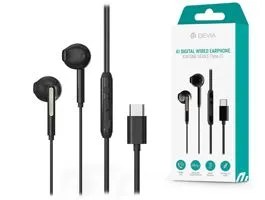 Devia univerzális sztereó felvevős fülhallgató - Type-C - Devia Kintone Series A1 Digital Wired Earphone - fekete