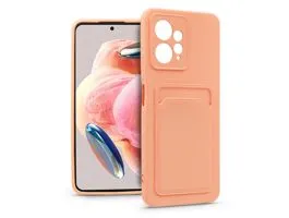 Xiaomi Redmi Note 12 4G szilikon hátlap kártyatartóval - Card Case - rózsaszín