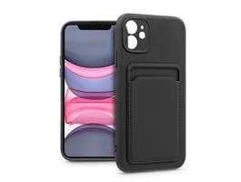 Apple iPhone 11 szilikon hátlap kártyatartóval - Card Case - fekete