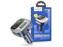 HOCO Bluetooth FM-transmitter/szivargyújtó töltő - 2xUSB + AUX + MP3 + PD30W + QC 3.0 - HOCO E75 - ezüst