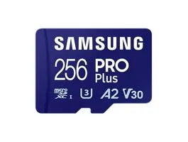 Samsung 256GB microSDXC Pro Plus Class10 U3 A2 V30 + adapterrel