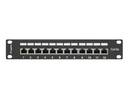 Lanberg PPF5-9012-B 10&quot;/1U 12port Cat5e FTP árnyékolt fekete patch panel