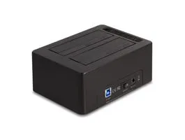 DELOCK USB 3.0 Dual Docking Station 2x SATA HDD/SSD klónozás és törlés funkció