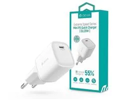 Devia hálózati töltő adapter Type-C bemenettel - 20W - Devia Extreme Speed   Series Mini PD Fast Charger - fehér