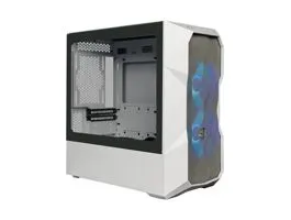 COOLER MASTER Ház Micro ATX MasterBox TD300 MESH, 2db ARGB Ventilátor, Tápegység nélkül, Edzett Üveg, fehér