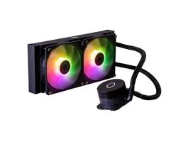 COOLER MASTER CPU hűtő MASTERLIQUID 240L CORE ARGB (vízhűtés), 2 Ventilátoros, LGA1700 támogatással, fekete