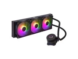 COOLER MASTER CPU hűtő MASTERLIQUID 360L CORE ARGB (vízhűtés), 3 Ventilátoros, LGA1700 támogatással, fekete