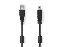 NEDIS USB kábel USB 2.0 USB-A Dugasz UC-E6 8-Pins Férfi 480 Mbps Nikkelezett 2.00 m Kerek PVC Fekete Label (CCGL60810BK2