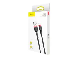 Baseus Cafule CAMKLF-B91 Micro-USB kábel, 2.4A, 1m, piros-fekete (BAS280342)