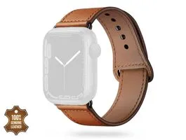 Apple Watch valódi bőrből készült óraszíj - Tech-Protect Leatherfit - 38/40/41 mm - barna