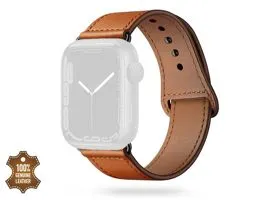 Apple Watch valódi bőrből készült óraszíj - Tech-Protect Leatherfit -      42/44/45/49 mm - barna