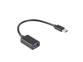 LANBERG USB-C(M) 2.0-USB-A(F) ADAPTER KÁBEL 15CM OTG FEKETE (AD-OTG-UC-01)