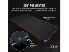 CORSAIR Egérpad MM700 RGB Extended 3XL Gaming, 1220x610mm, fekete