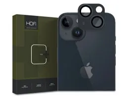 HOFI FullCam Pro+ hátsó kameralencse védő edzett üveg + alu kameravédő borító - Apple iPhone 15/15 Plus - fekete