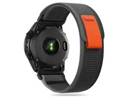 Garmin Fenix 3 / 5X / 3HR / 5X Plus / 6X / 6X Pro / 7X nylon óraszíj -     fekete/narancs (ECO csomagolás)