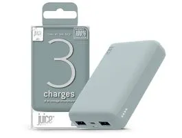 Univerzális hordozható, asztali akkumulátor töltő - Juice ECO 3 Power Bank -  2xUSB +Type-C - 10.000 mAh - éjfekete zöld