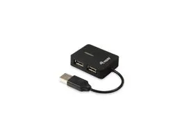 EQuip 4 Ports Travel USB Hub Black