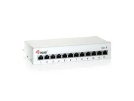 Equip Asztali patch panel - 227362 (12 port, Cat6, árnyékolt, szürke)